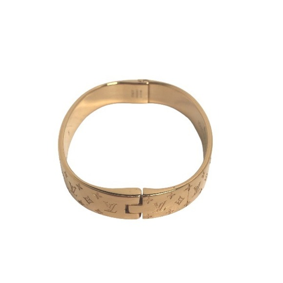 LOUIS VUITTON Cuff Nanogram Monogram S Size M00251 Louis Vuitton Gold Bracelet - Picture 5 of 10